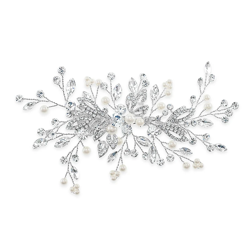 Bridal Silver Pearl Hair Clip 142035