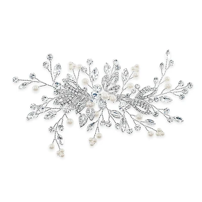Bridal Silver Pearl Hair Clip 142035