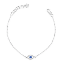 Sterling Silver Cubic Zirconia Evileye Bracelet 147727
