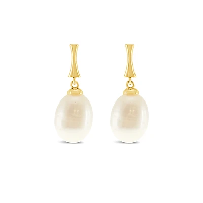 Gold Plated Sterling Silver Pearl Earrings 152283