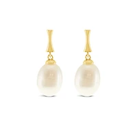 Gold Plated Sterling Silver Pearl Earrings 152283