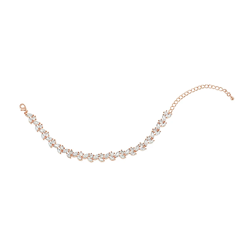 Bridal Rose Gold Cubic Zirconia Bracelet 142898