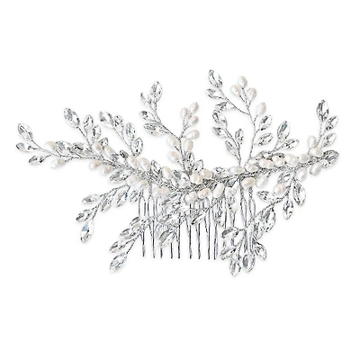 Bridal Silver Pearl Hair Comb 129575