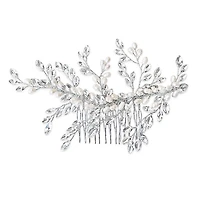 Bridal Silver Pearl Hair Comb 129575