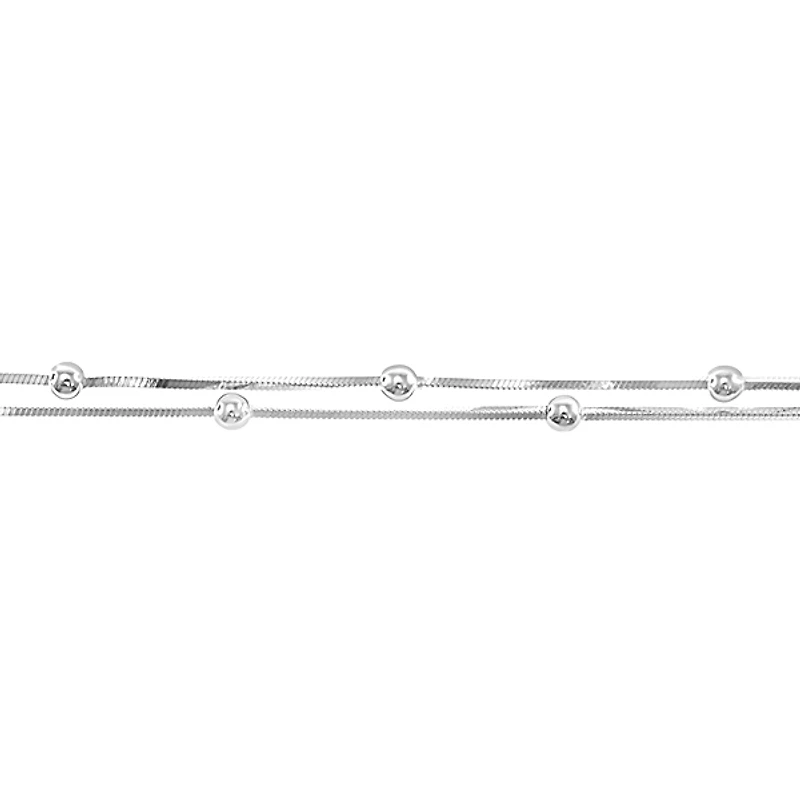 Sterling Silver Double Chain Bracelet