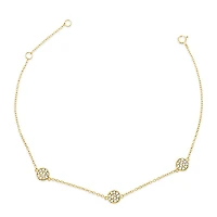 Gold Plated Sterling Silver Cubic Zirconia Anklet
