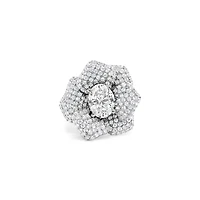 Sterling Silver Flower  Cubic Zirconia Ring 147819