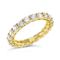 Gold Plated Sterling Silver 3mm Cubic Zirconia Eternity Ring 146106