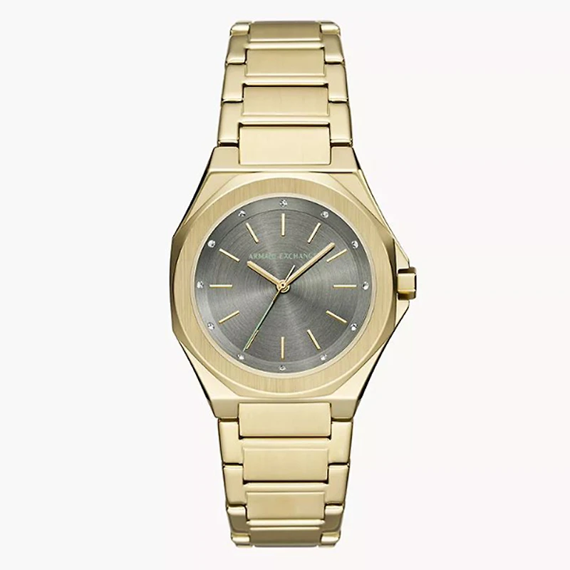 Armani Exchange Three-Hand Gold-Tone Stainless Steel Watch 153640