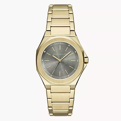 Armani Exchange Three-Hand Gold-Tone Stainless Steel Watch 153640