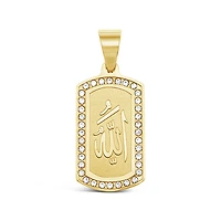 Stainless Steel Gold Allah Crystal Pendant 150679