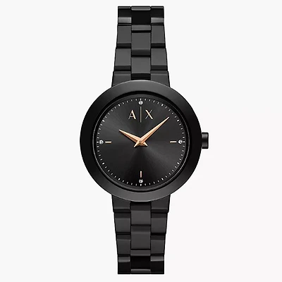 Armani Exchange Two-Hand Black Stainless Steel Watch 153654