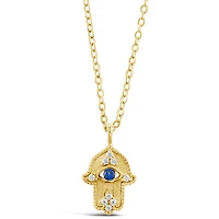 Gold Plated Sterling Silver Cubic Zirconia Evil Eye Necklace 144541