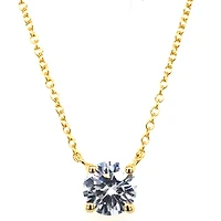 Gold Plated Cubic Zirconia Round  8 Heart 8 Arrow Cut Necklace 143475