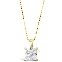 Gold Plated Sterling Silver Square Cubic Zirconia Necklace 147706