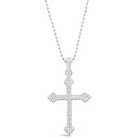 Sterling Silver Cubic Zirconia Cross Necklace