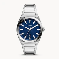 Fossil Everett Three-Hand Date Stainless Steel Watch 147093