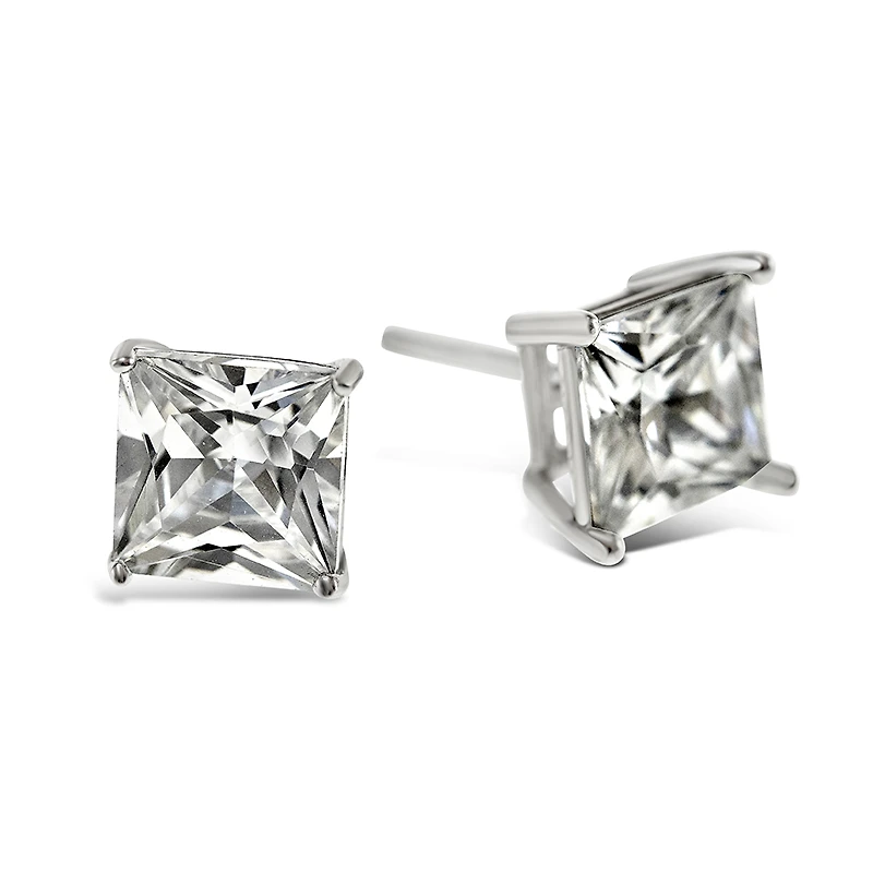 Sterling Silver Cubic Zirconia Square 7mm Studs 9001469
