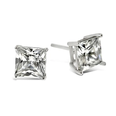 Sterling Silver Cubic Zirconia Square 7mm Studs 9001469