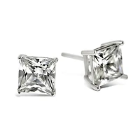 Sterling Silver Cubic Zirconia Square 7mm Studs 9001469