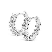 Sterling Silver Cubic Zirconia 28mm Hoop Earrings 148711