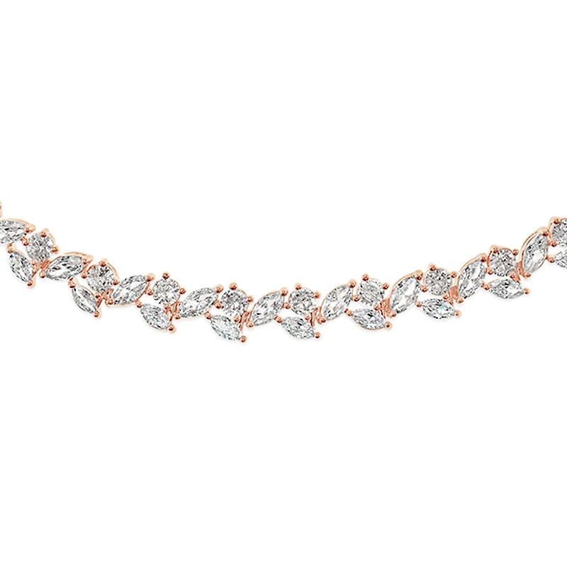 Bridal Rose Gold Cubic Zirconia Bracelet 142898