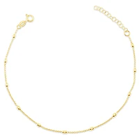Gold Plated Sterling Silver Bead Anklet 145097