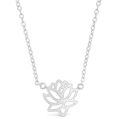 Sterling Silver Lotus Necklace 143362