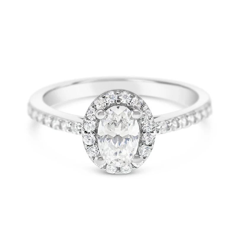 Sterling Silver Cubic Zirconia Oval Ring 150216