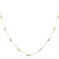 Gold Plated Sterling Silver Cubic Zirconia 4mm Bezel Necklace 143313