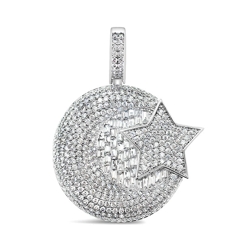 Cubic Zirconia Moon Star Pendant 145280
