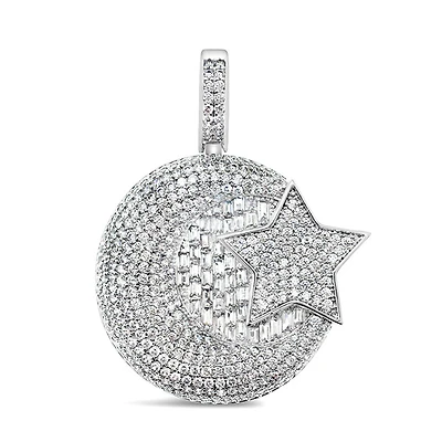 Cubic Zirconia Moon Star Pendant 145280