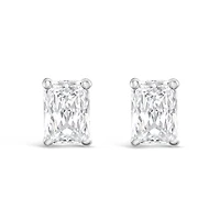 Sterling Silver Radiant  Cut Cubic Zirconia 5x7mm Stud  Earrings 147698