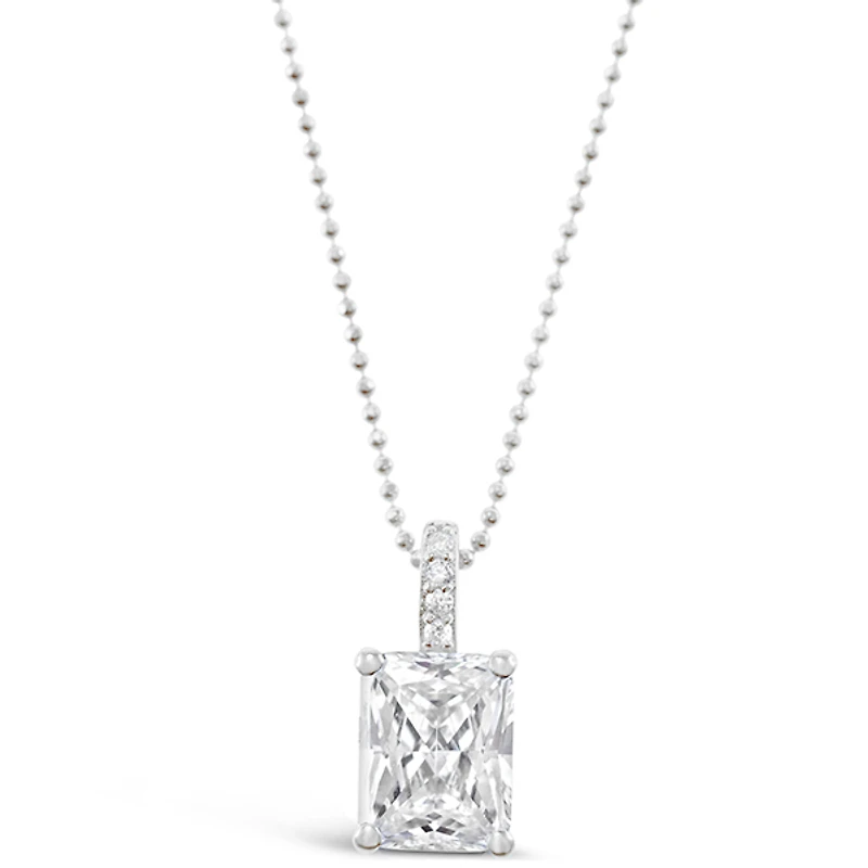 Sterling Silver Radiant Cubic Zirconia Necklace 147707