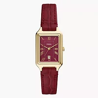 Fossil Raquel Three-Hand Date Red Croco LiteHide Leather Watch 153642