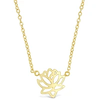 Gold Plated Sterling Silver Lotus Necklace 143363