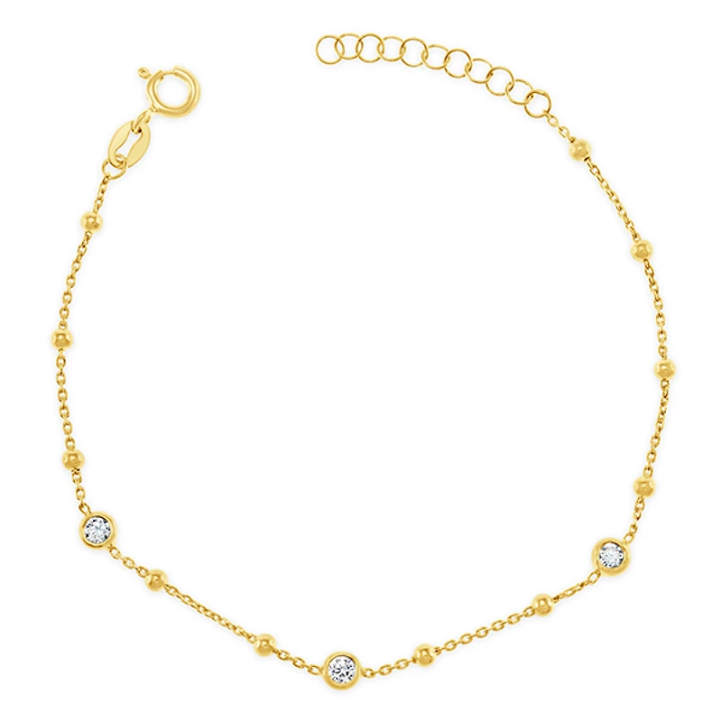Gold Plated Sterling Silver Cubic Zirconia Bracelet 149166