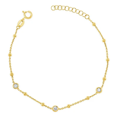 Gold Plated Sterling Silver Cubic Zirconia Bracelet 149166