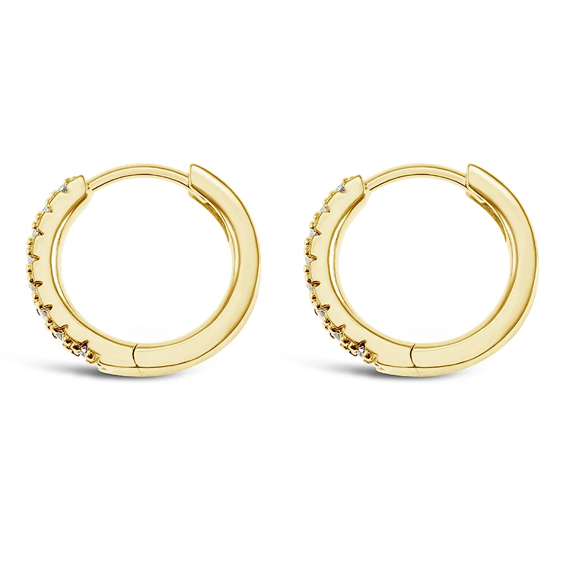Gold Plated Sterling Silver Cubic Zirconia Huggies 132843