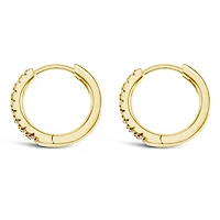 Gold Plated Sterling Silver Cubic Zirconia Huggies 132843
