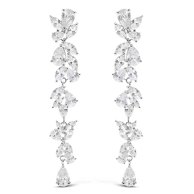 Bridal Silver Cubic Zirconia Drop Earrings 145886