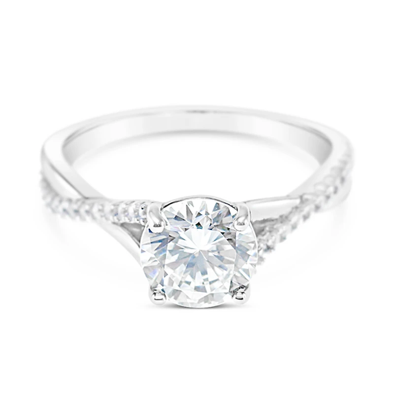 Sterling Silver Twist Cubic Zirconia Ring 153148