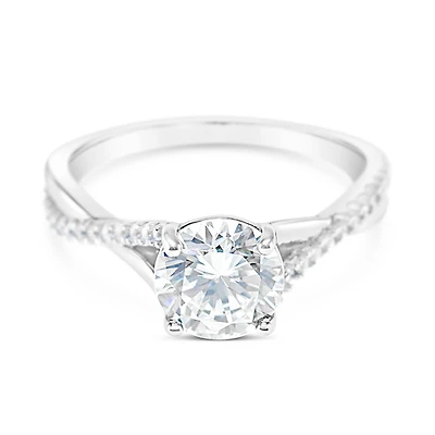 Sterling Silver Twist Cubic Zirconia Ring 153148