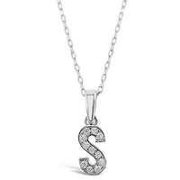 Sterling Silver Cubic Zirconia Initial S Necklace 135934