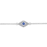 Sterling Silver Cubic Zirconia Evil Eye Bracelet
