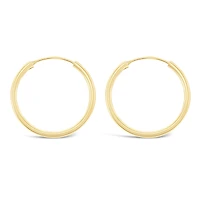 Gold Plated Sterling Silver Plain 25mm Hoops Earrings 141790