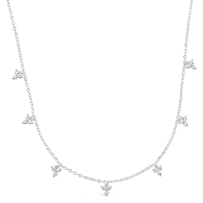 Sterling Silver Cubic Zirconia Choker Necklace 149665