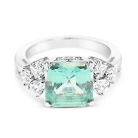 Sterling Silver Mint Cubic Zirconia Ring 153438