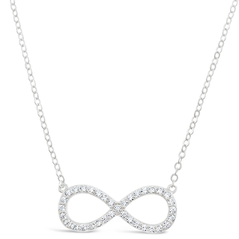 Sterling Silver Cubic Zirconia Infinity Necklace 151229