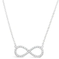 Sterling Silver Cubic Zirconia Infinity Necklace 151229